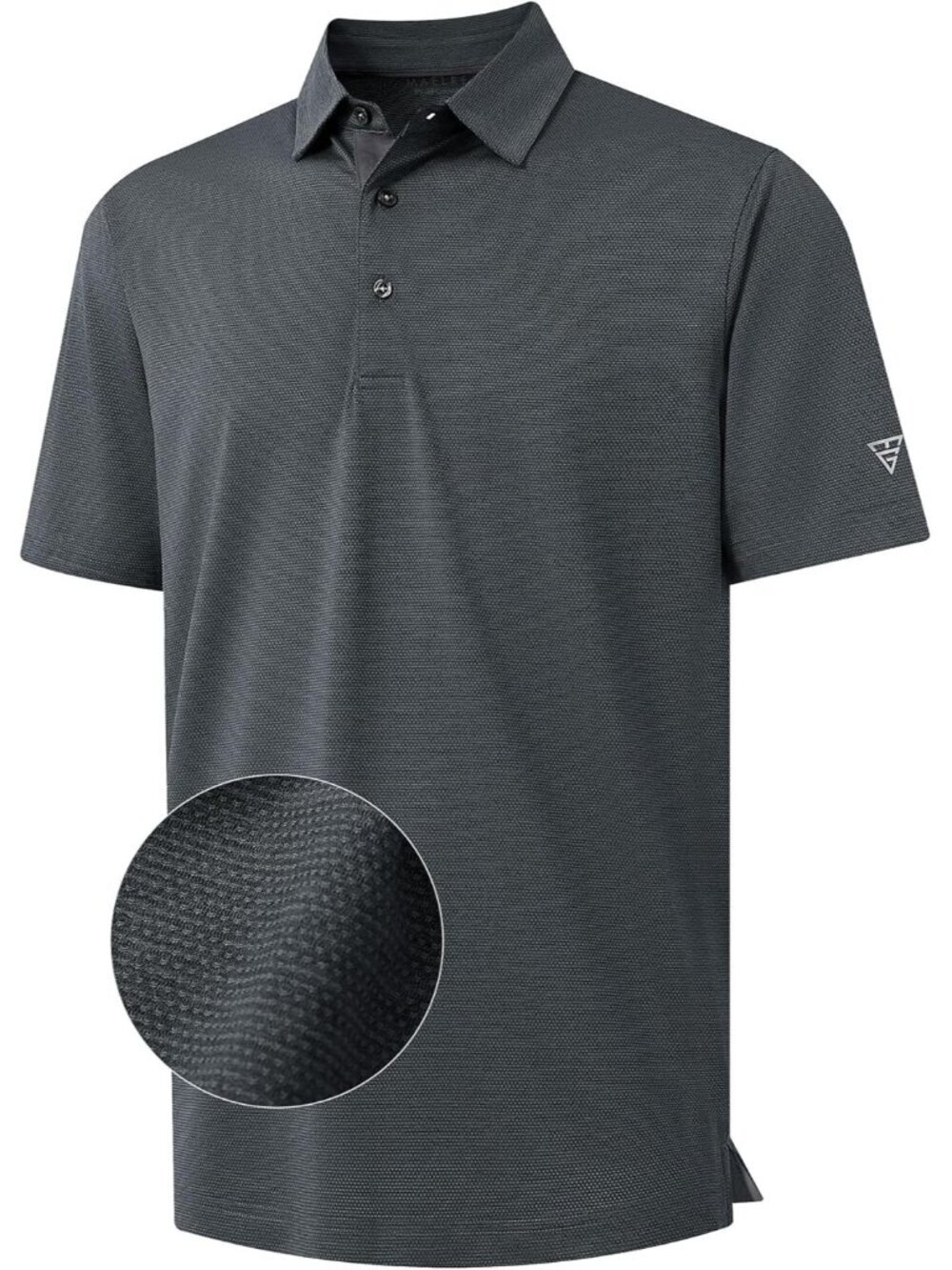Mens Charcoal Grey Heather Dry Fit Short Sleeve Moisture Wicking Active Tee